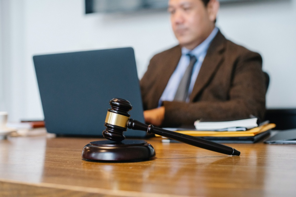 Focused shot of a gavel