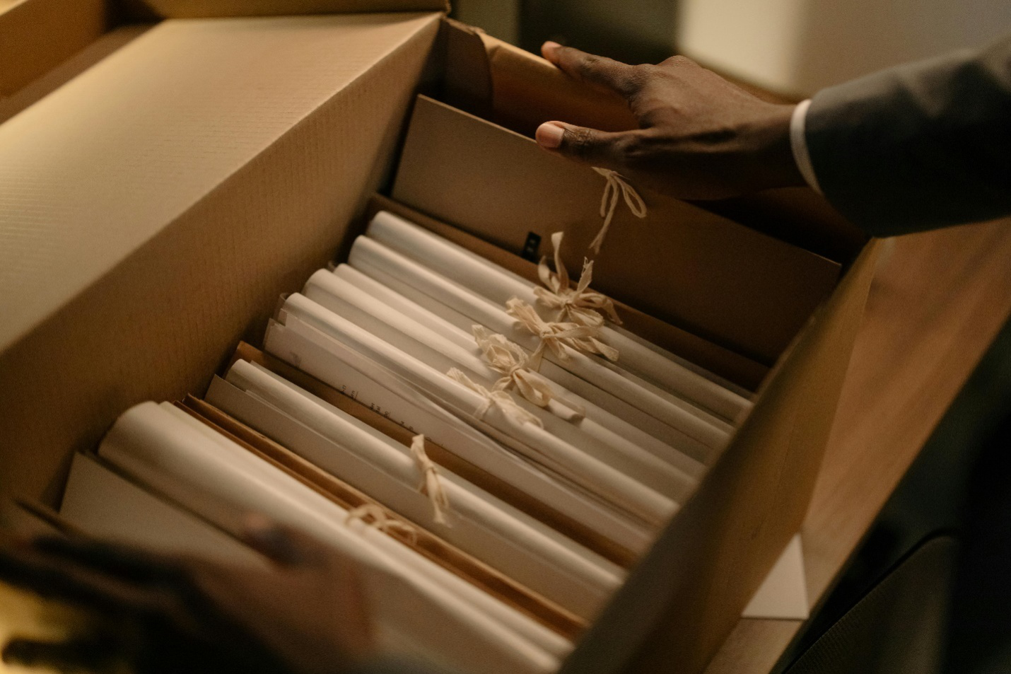 a box full of file folders