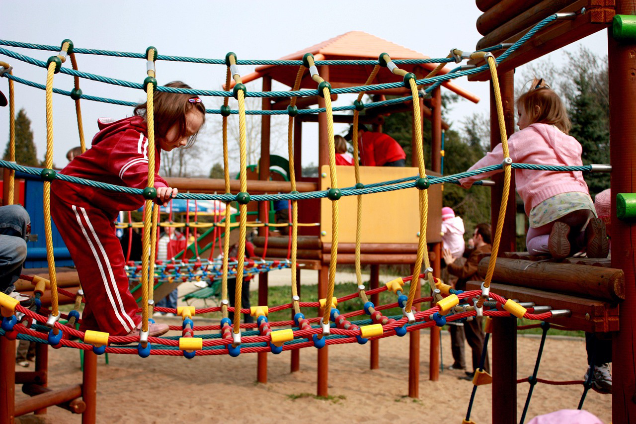 children playing in a playground